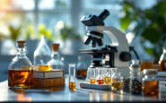Genetista forense analizza campioni in laboratorio