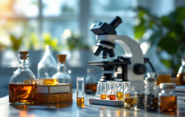 Genetista forense analizza campioni in laboratorio