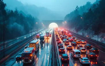 Incendio in galleria sull'A12 con traffico fermo