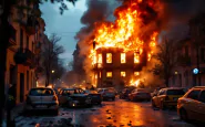 Auto in fiamme durante un incendio a Torino