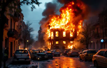 Auto in fiamme durante un incendio a Torino