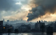Intervento dei vigili del fuoco durante incendio a Umbertide