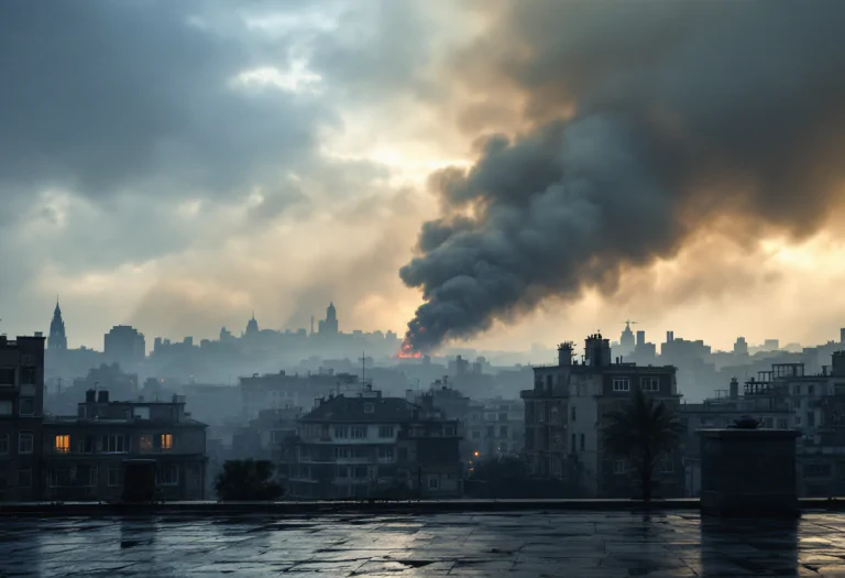 Firefighters' intervention during a fire in Umbertide