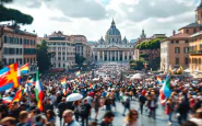 Manifestazione del M5s a Roma per la pace e il caro vita