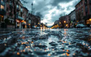 Immagine di maltempo in Piemonte con allerta rossa