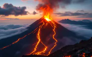 Immagine dell'Etna durante un'eruzione vulcanica