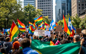 Attivisti climatici durante la parata di Extinction Rebellion a Roma