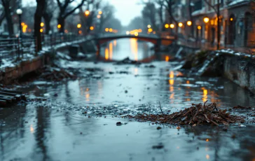 Immagine della piena del fiume Po a Cremona