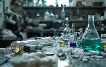 Imagem de uma refinaria clandestina de cocaína na Calábria