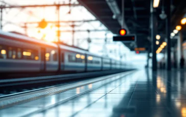 Treno in movimento dopo ripristino circolazione ferroviaria