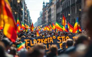 Manifestanti durante il corteo pro Palestina a Milano