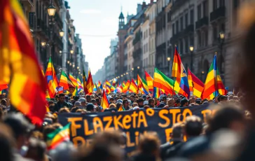 Manifestanti durante il corteo pro Palestina a Milano