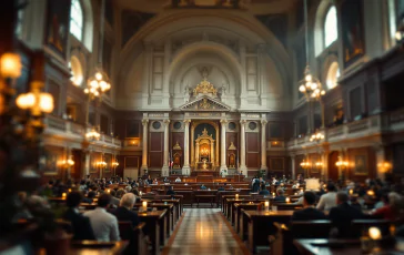 Sovrani britannici durante la visita alla Camera dei Deputati