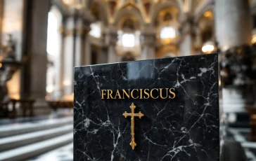 Tomba di Papa Francesco con fiori e candele