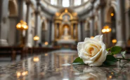 Immagine della tomba di Papa Francesco con fiori