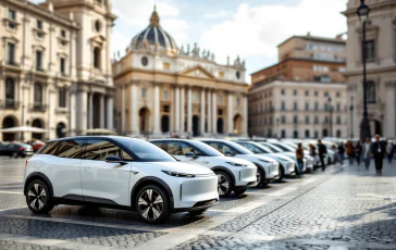 Veicoli elettrici in movimento nel Vaticano