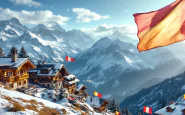 Adunata degli Alpini a Biella con bandiere e partecipanti