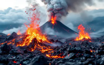 Colata lavica dell'Etna durante un'eruzione recente