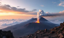Immagine dell'eruzione dell'Etna durante la tredicesima fase