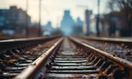 Pas­seggeri scendono da un treno Circumvesuviana in avaria