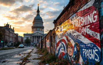 Rappresentazione del cambiamento politico negli USA durante l'era Trump