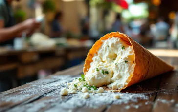 Cono salato tipico di Napoli con ingredienti freschi