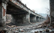 Immagine del crollo del ponte Morandi con dettagli sul processo