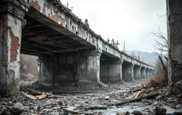 Immagine del crollo del ponte Morandi con dettagli sul processo
