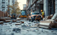 Immagine del crollo in cantiere a Padova con operai feriti