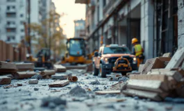 Immagine del crollo in cantiere a Padova con operai feriti