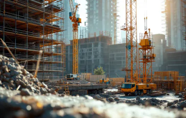 Immagine di un cantiere edile a Brescia dopo un'esplosione