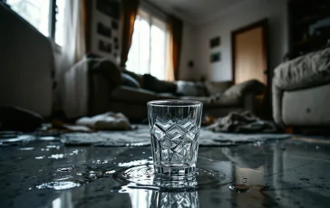 Immagine di una donna ferita in un litigio domestico