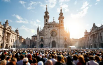 Fedeli esultano in piazza San Pietro dopo la fumata bianca