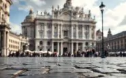 Fumata nera sopra Piazza San Pietro durante l'attesa