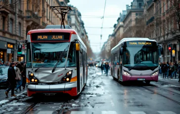 Incidente tra tram e autobus turistico a Milano con feriti