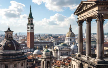 Mappa dell'Italia con simboli di negoziazione internazionale