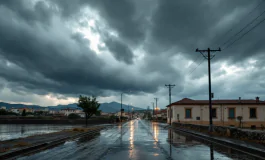 Immagine di maltempo in Sicilia con scuole chiuse