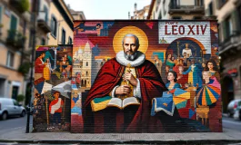 Murale dedicato a Papa Leone XIV a Milano
