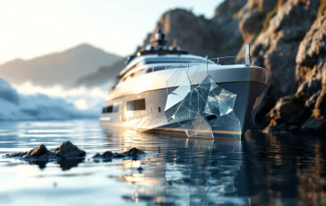 Immagine del superyacht Bayesian naufragato