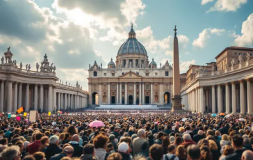 Papa Leone XIV durante il primo Regina Caeli a San Pietro