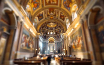 Interno della Cappella Sistina durante i preparativi per il conclave