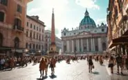 Preparativi per il conclave a Roma con affollamento