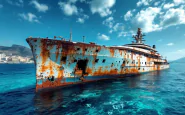 Immagine del relitto del superyacht Bayesian recuperato