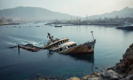 Operazioni di recupero del relitto Bayesian al porto