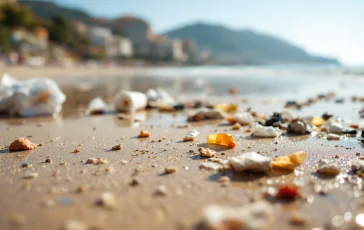 Rifiuti accumulati al Lido delle Monache in estate
