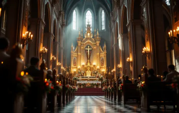 Immagine del pontificato di Leone XIV con simboli religiosi