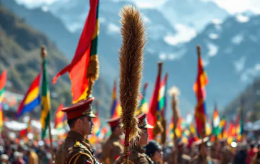 Sfilata degli alpini a Biella con bandiere e uniformi