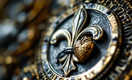 Stemma di Papa Leone XIV con simboli religiosi
