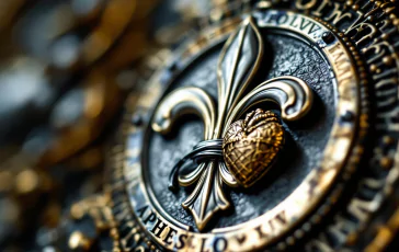Stemma di Papa Leone XIV con simboli religiosi