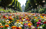 Stemma floreale di Papa Leone XIV nei Giardini Vaticani